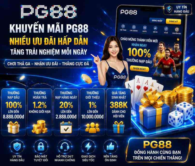 Khuyến mãi PG88 mang đến nhiều ưu đãi hấp dẫn giúp người chơi tăng trải nghiệm giải trí mỗi ngày
